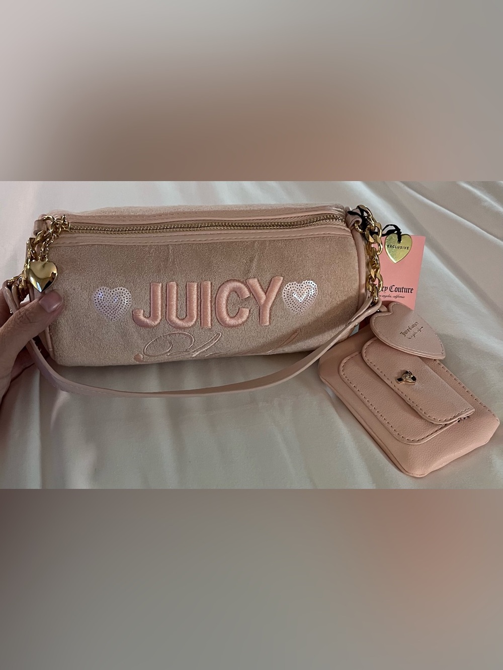 New with tags Juicy Couture Royal Crest Hobo in Chocolate. Gorgeous soft, suede-